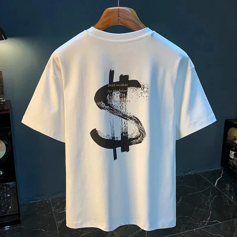 

Летняя футболка 2026, мужская повседневная тонкая одежда с креативным принтом и короткими рукавами, эластичный удобный дышащий топ