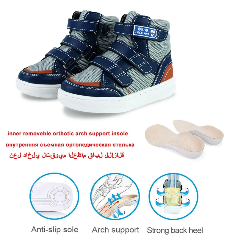 Ortoluckland Children Sneakers Boys Toddler Orthopedic Running Shoes Teenager Babies Mesh Sporty Booties Tiptoe Leather Footwear