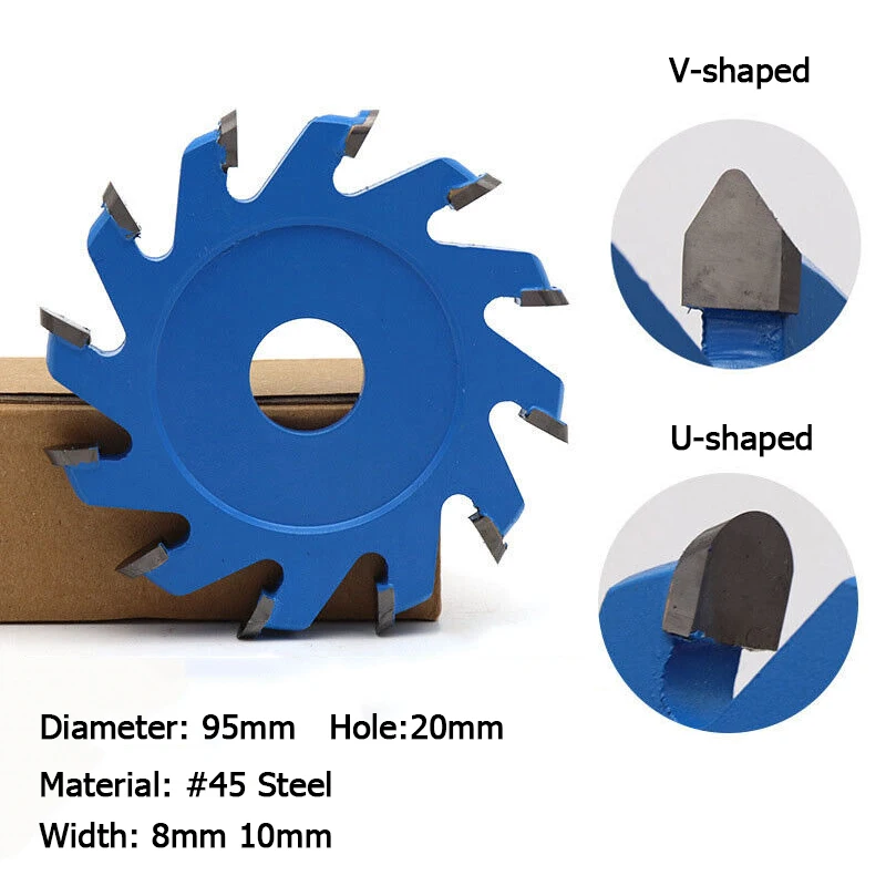 6/8/12 Teeth Alloy Circular Saw Blade Carving U/V-Shaped Aluminum Composite Panel Cutting Disc For Woodworking Carving 95*20mm