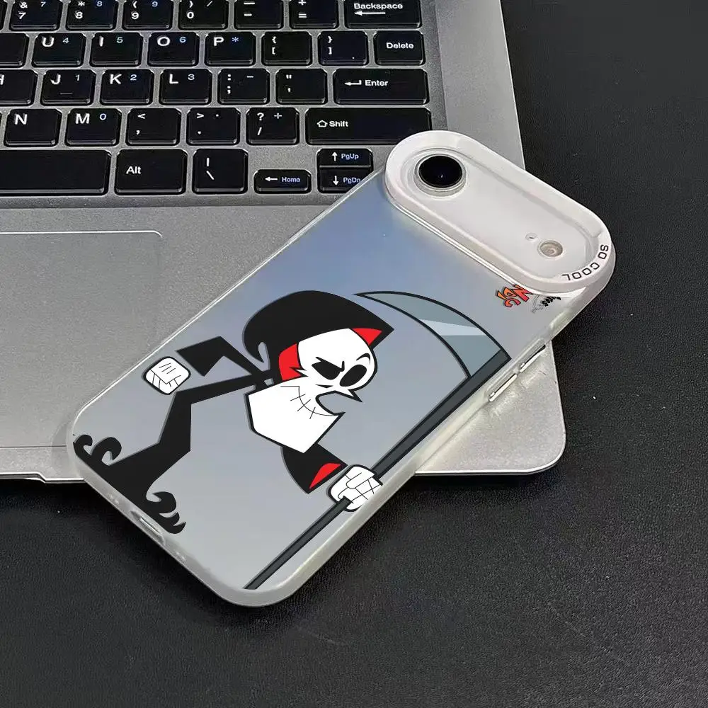 حافظة هاتف Grim Adventures B-Billy Mandy لهاتف آيفون 17 16 15 14 13 12 11 Pro Max Air Matte Laser Aurora مقاومة للصدمات Funda