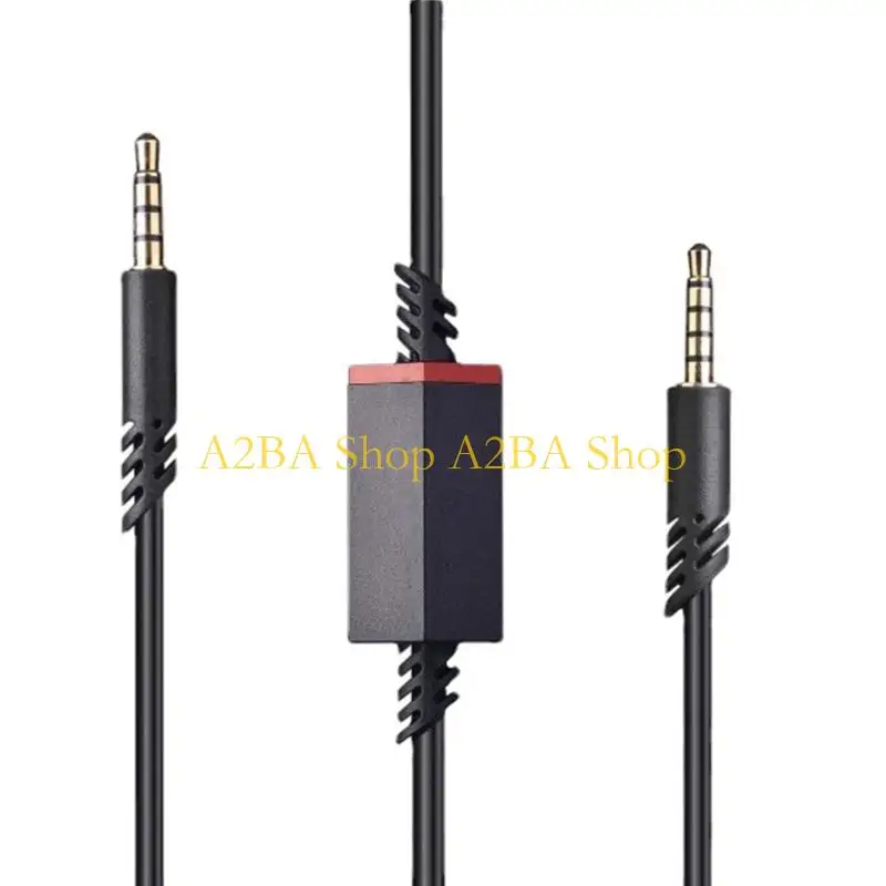 A2BA Voice Chat Gaming Headset Cable, 3.5Mm 4 Poles to 5 Poles Inline Mute Sound Cord Replacement for A10 A40 A40