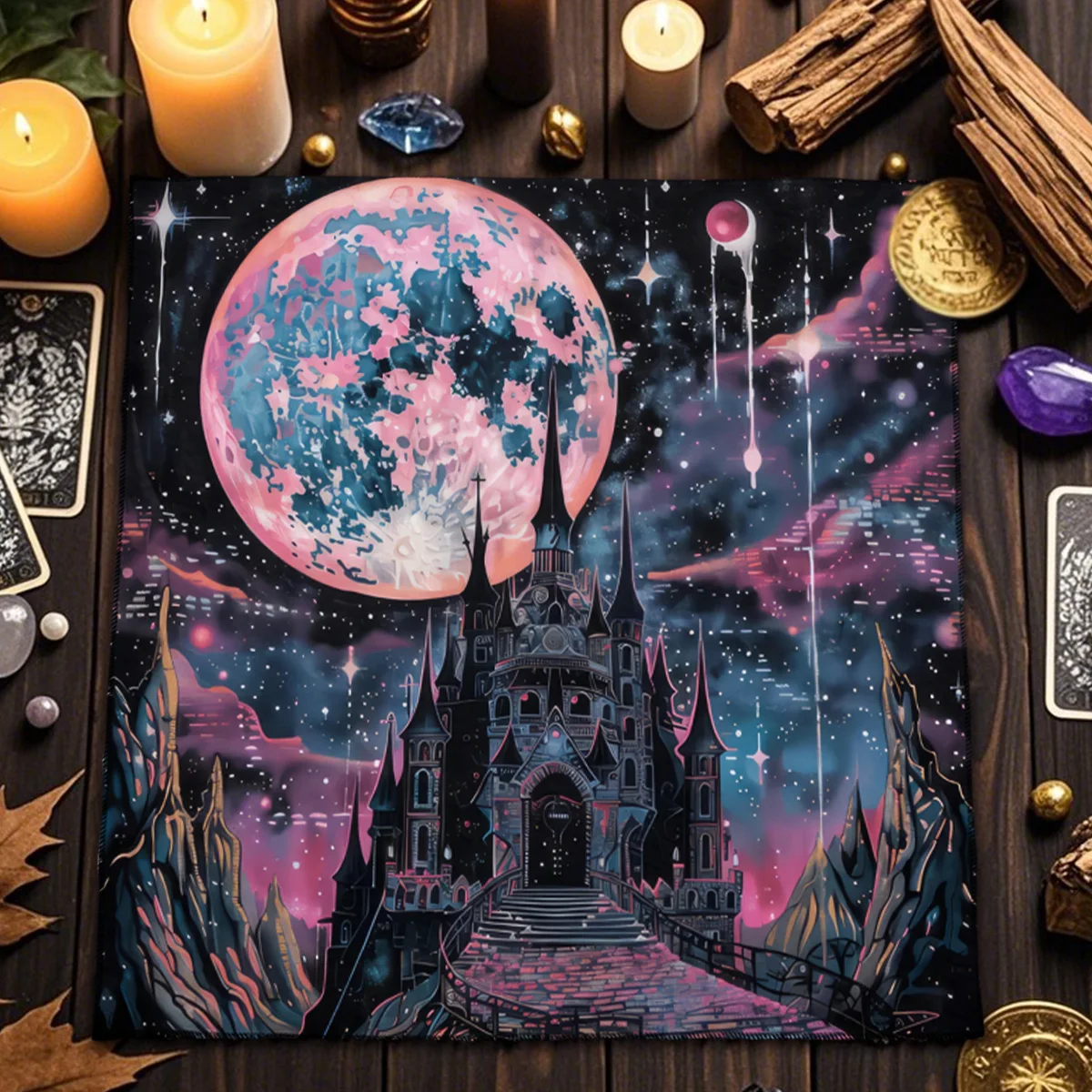Creative Tablecloths For Ancient Castles Tarot Enthusiast Astrology Ritual Cloth Tarot Tablecloth Polyester Altar Decorative Pad