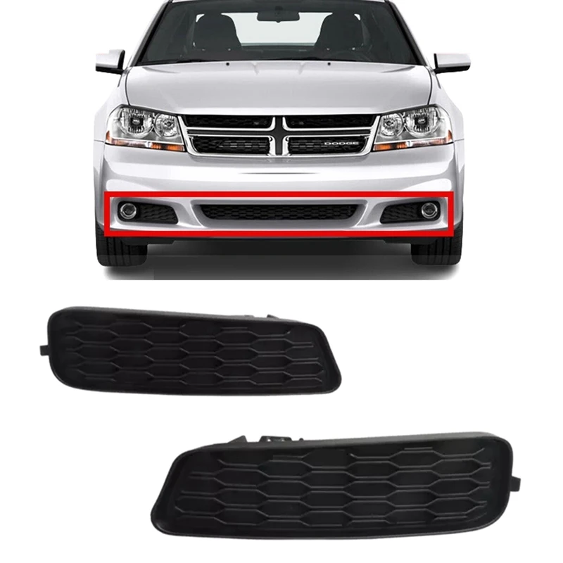 AU05 -Front Bumper Grille Fog Light Cover 68081996AA 68081997AA For Dodge Avenger 2011-2014