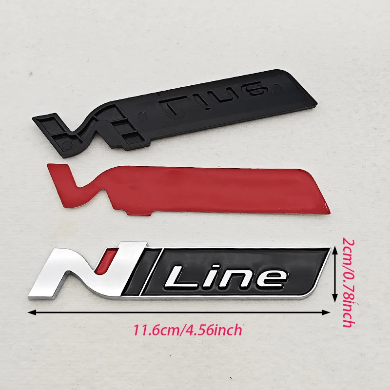 3D ABS Car Letters Logo N Line Fender Side Emblem Rear Trunk Badge Stickers For i20 i30 Kona Elantra Tucson N Line Accessories view 4