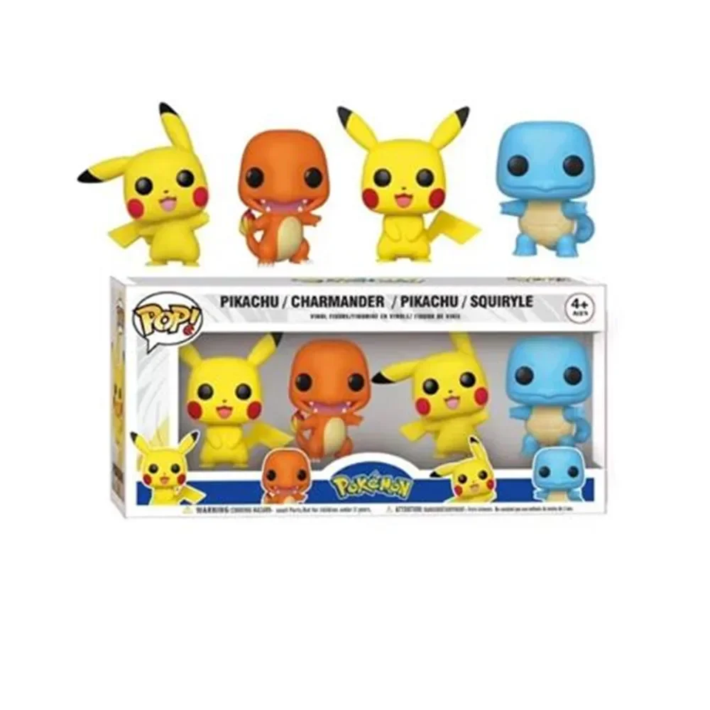 Anime Figure Toy 4Pcs Sales Funko Pop Stitch Anime Collectible Action Pvc Model Doll Bluey Kids Birthday Gifts