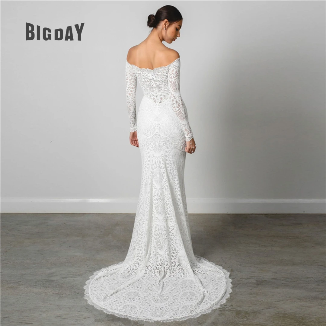 Exquisite Wedding Dress For Woman 2024 Boat-Neck Strapless Off The Shoulder Lace Appliques Bride Gowns Vestido de Novia Customed