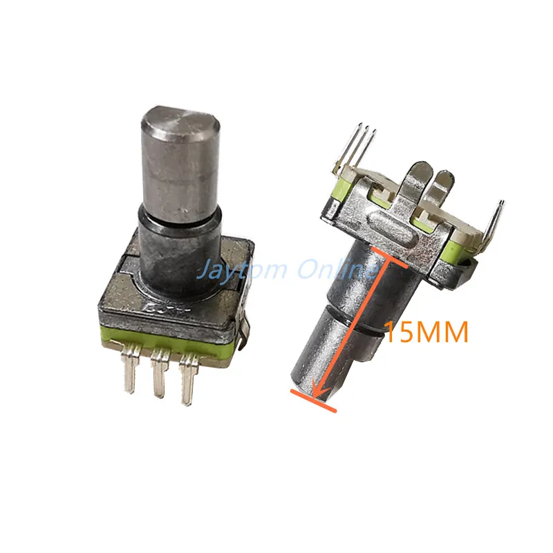 5pcs Rotary Encoder Switch EC11 With Push Switch Self Spring Return 5pin Plug-in Type Turn Left Or Right 15mm Half Shaft