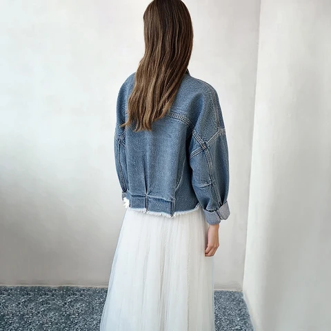 Женская джинсовая куртка Amii Minimalism 12611029