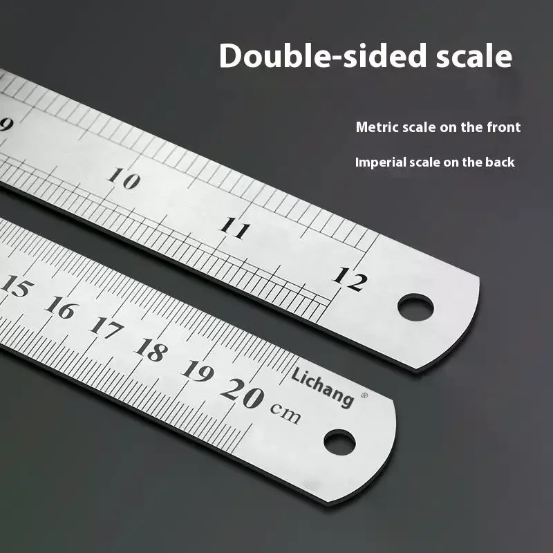15/20/30/40/50/60 センチメートルステンレス鋼金属直線定規家庭用学校用精密測定ツール描画ツール用品