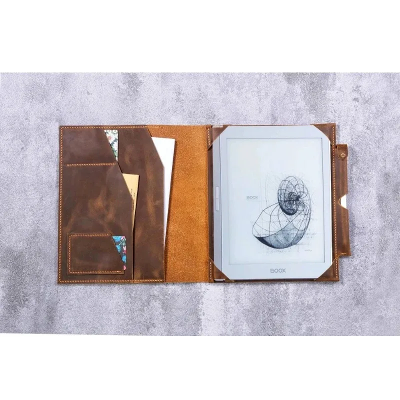 

Handmade Leather Folio Cover for Onyx Boox Note Air 2 Boox Tab Ultra - Hand-Stitched, Personalized Cover, Card Slots, N03-LOBN05