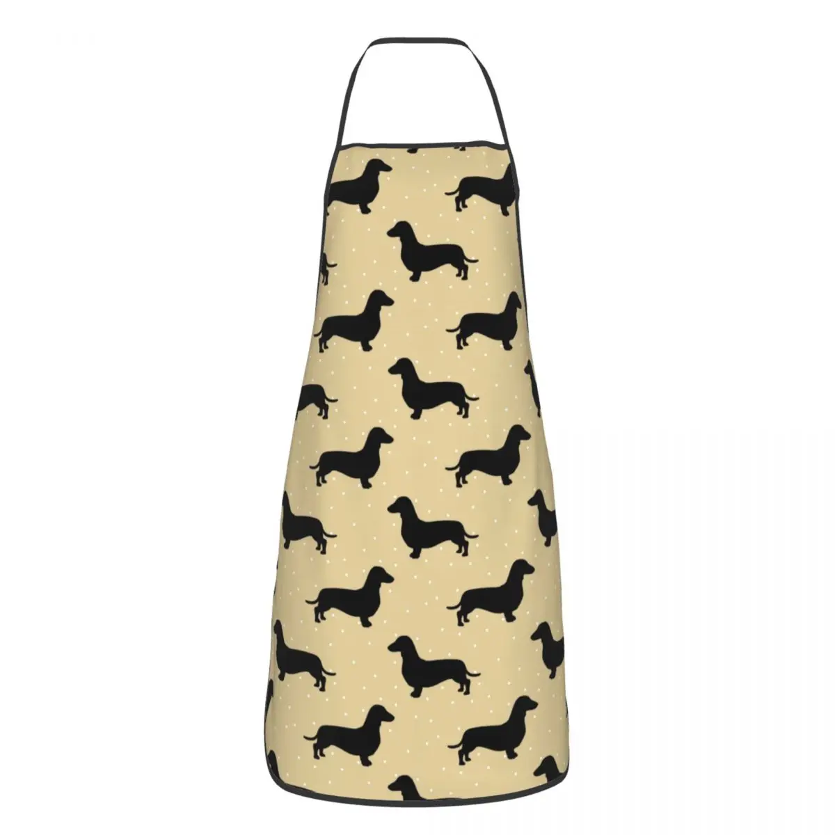 Short Hair Dachshund Cream Pattern Sausage Dog Apron for Men Women Wiener Unisex Kitchen Chef Bib Tablier Cuisine Cooking Baking