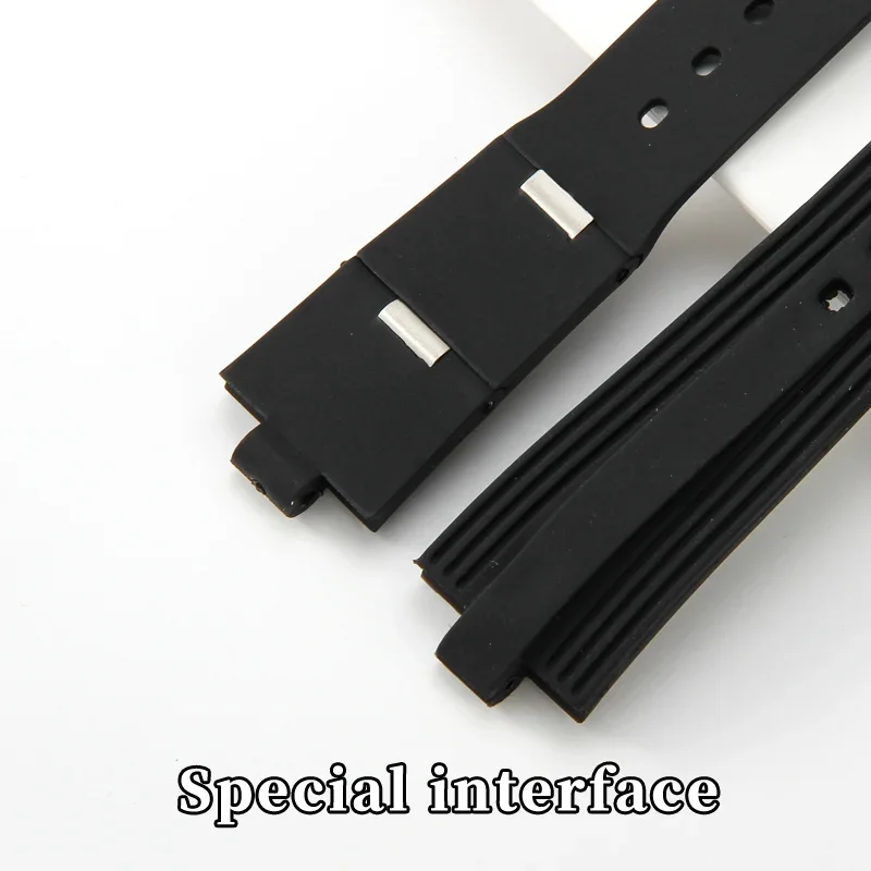 Convex Rubber Silicone Watch Strap for Bvlgari DP42C14SVDGMT 8mm 22mm 22 * 7mm Accessories DIAGONO Series Watchband