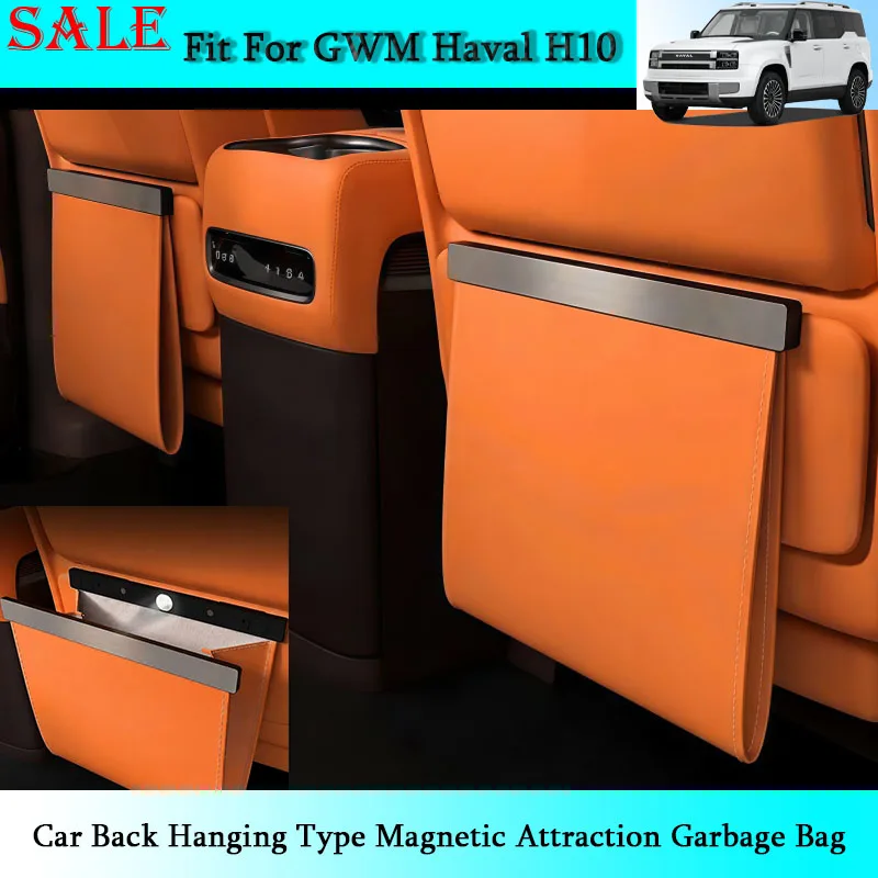 Fit for GWM Haval H10 Car Back Hanging Type Magnetic Attraction Garbage Bag Auto Interior Upgraded Modification Supplies