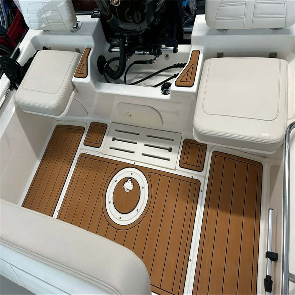 

2023 Boston Whaler Montauk 17, платформа для плавания, коврик для кокпита, лодка, напольный коврик из тикового дерева из ЭВА