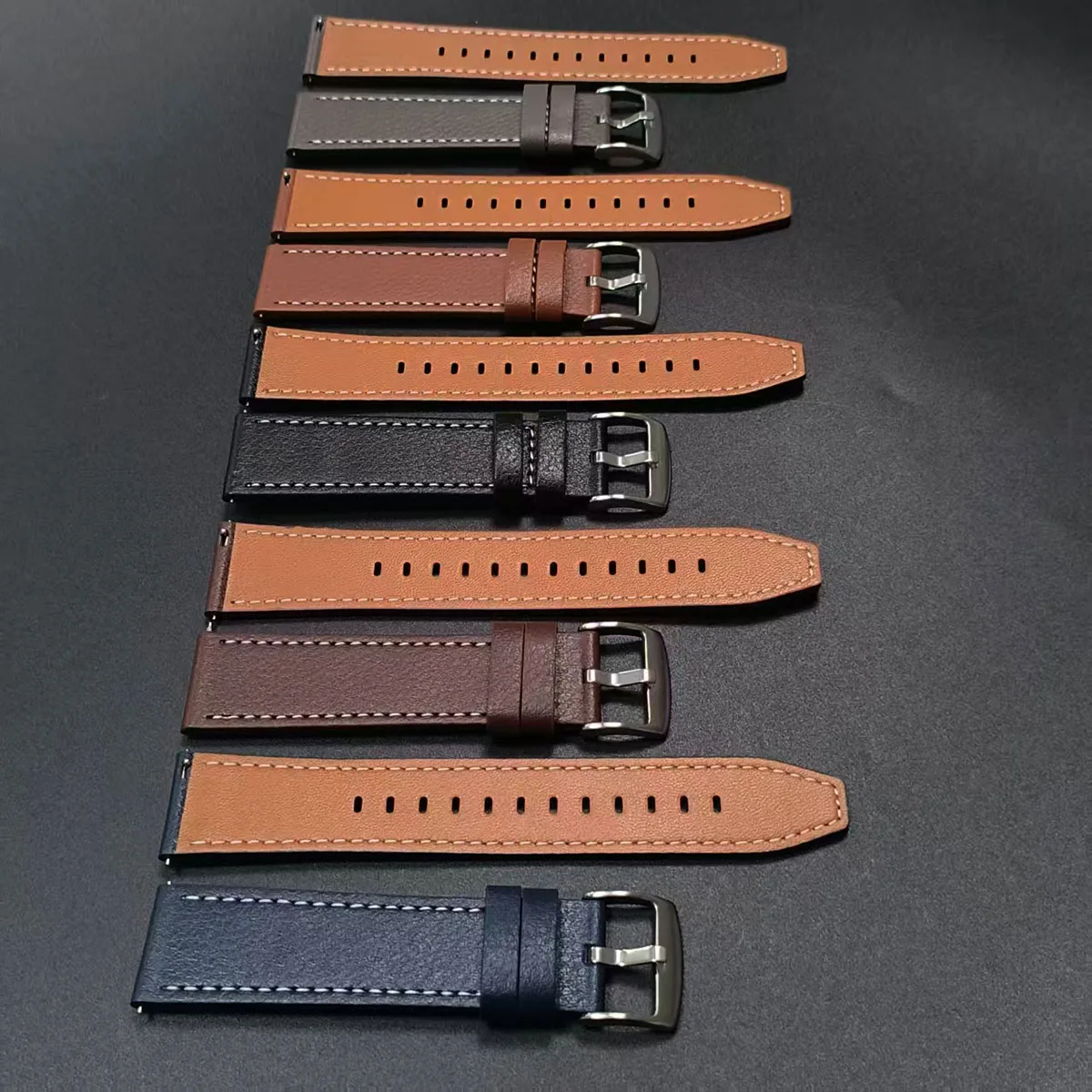 Leather Strap 22mm 20mm for Samsung Galaxy Watch 7 FE 6 5 4 40/44mm Band for Samsung watch 6 4 Classic/Gear S3 S2 WristStraps