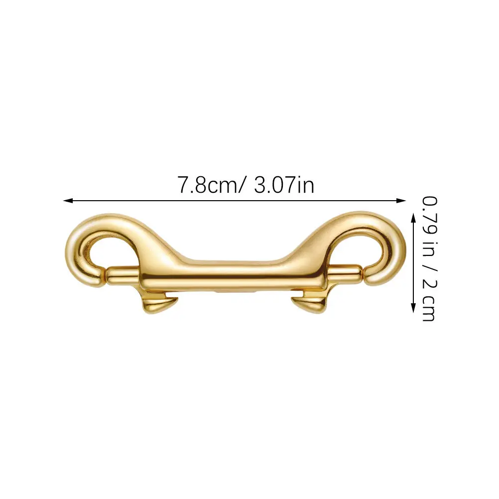 3Pcs Brass Double-Ended Snap Hook for Luggage Backpacks Handbags Dog Leash Purse Strap Hardware Secure Weather-Resistant Smooth