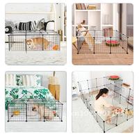 Foldable Playpen Pet Iron Cat Cages Indoor Home Isolation Combination Door Fences Aviary Dog Free Kennels DIY Exercise Training