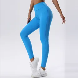 Fitness Tight Women Sport Leggings Pocket High Waist Elastic Solid Yoga Leggings Gym Jogging Quick Dry Push Up Slim Pants Female