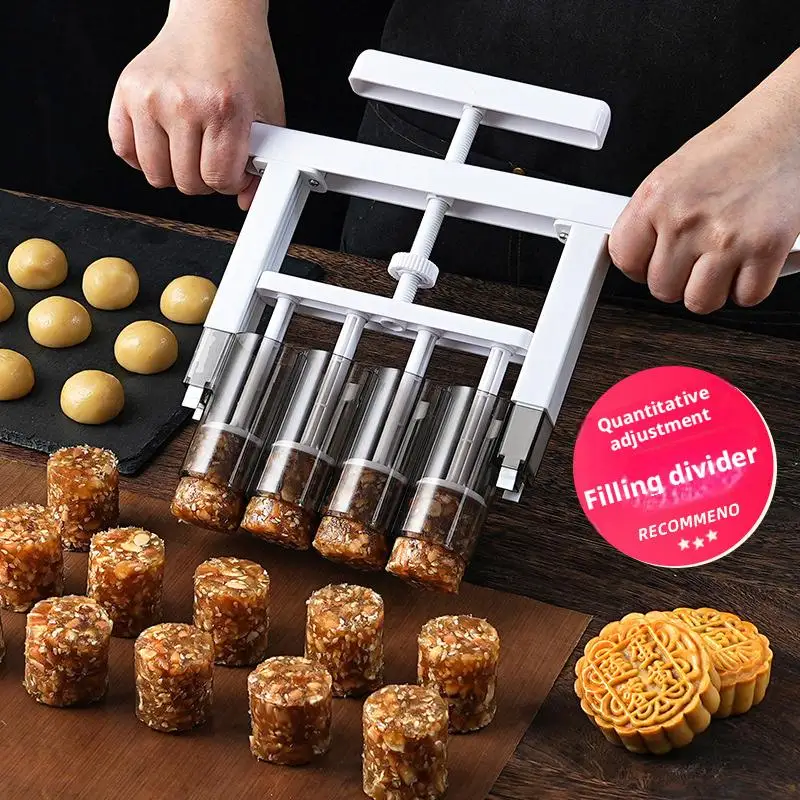 Manual Filling Divider, Dough Portioning Tool, Paste Ball Maker, Mung Bean Cake Press, Baking Mold for Pastry Making