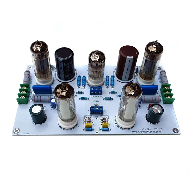 6N2/6N1 6P1 3W * 2 stereo thermal power amplifier board with 6E2 cat eye level indicator tube