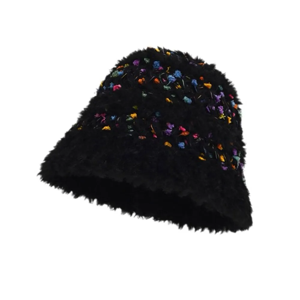

New Warm Knitted Beanie Hat Thickened Ear Protection Fluffy Earmuffs Pullover Cap Women