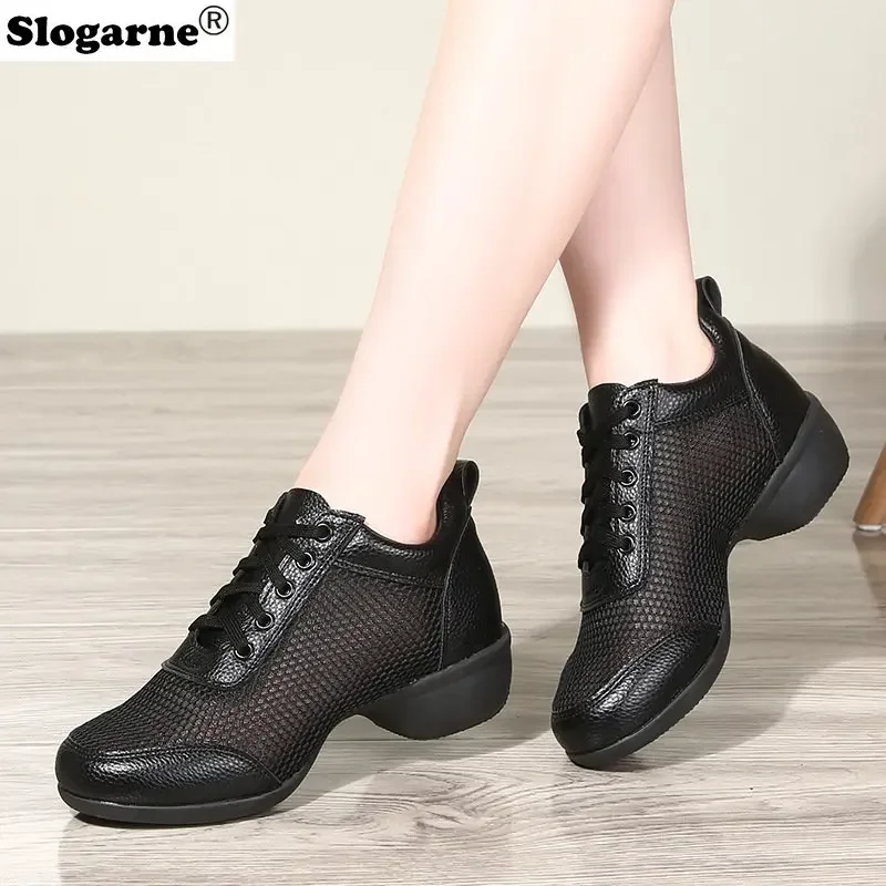 2024 New Summer Dance Sneakers donna scarpe latine scavate Soft Modern Jazz Dance Shoes Girl Tango Ballroom Dancing Heels Sandals