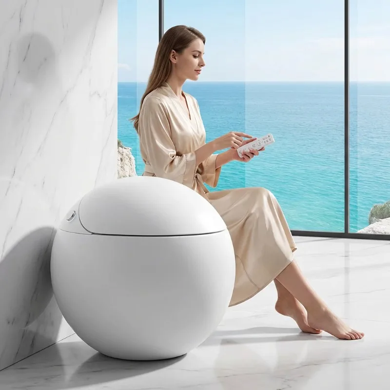 Bidet Toilet Electric Luxury Egg Shaped Automatic Open Sensor Flush Bathroom Auto Close Smart Toilet For Hotel With Heated Seat