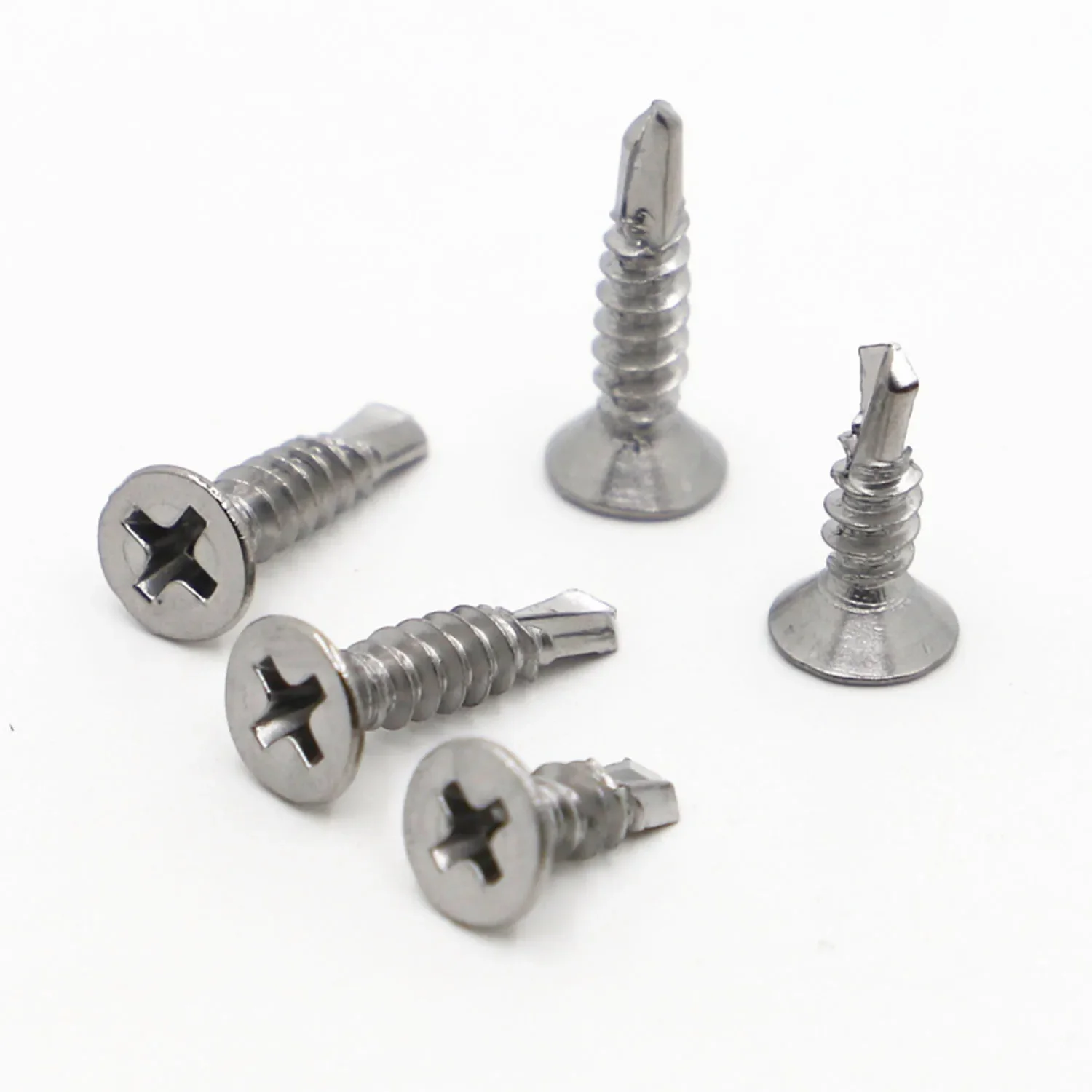 410 Stainless Steel Self Tapping Screw M3.5 M4.2 M4.8 M5.5 M6.3 Flat Head Phillips Self Drilling Screw