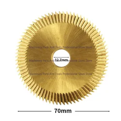 High Speed Steel Saw Blade Double-Sided Titanium-Plated Cutting Blade Key Milling Cutter 70*7.3*12.7*80T 100T