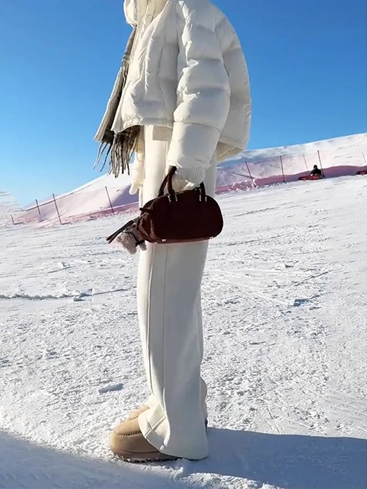 

Men's High Waist Fce Lined Straight Leg Sweatpants Autumn Winter Casual Long Trousers Spor Drapey Comfortable Faionable