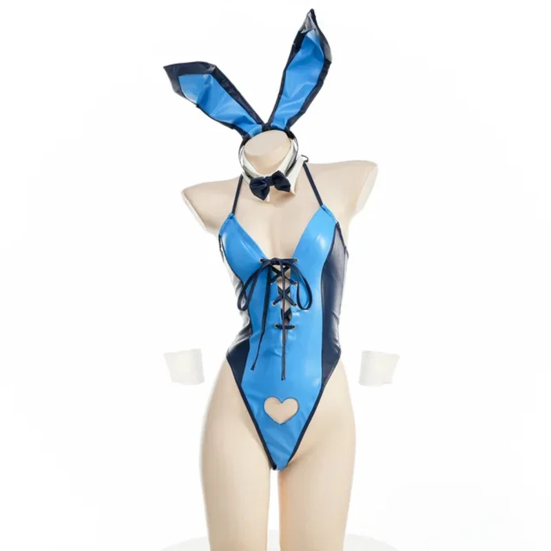2025 Nuovo Anime Bunny Girl Love Hollow Leather Halter Body Uniforme Vestito Costume Cosplay Halloween Simpatico Coniglio Gioco di Ruolo Unde