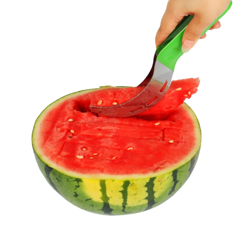 1PC Watermelon Slicer Cutter Stainless Steel Large Size Sliced Watermelon Cantaloupe Slicer Fruit Divider Kitchen Gadgets Items