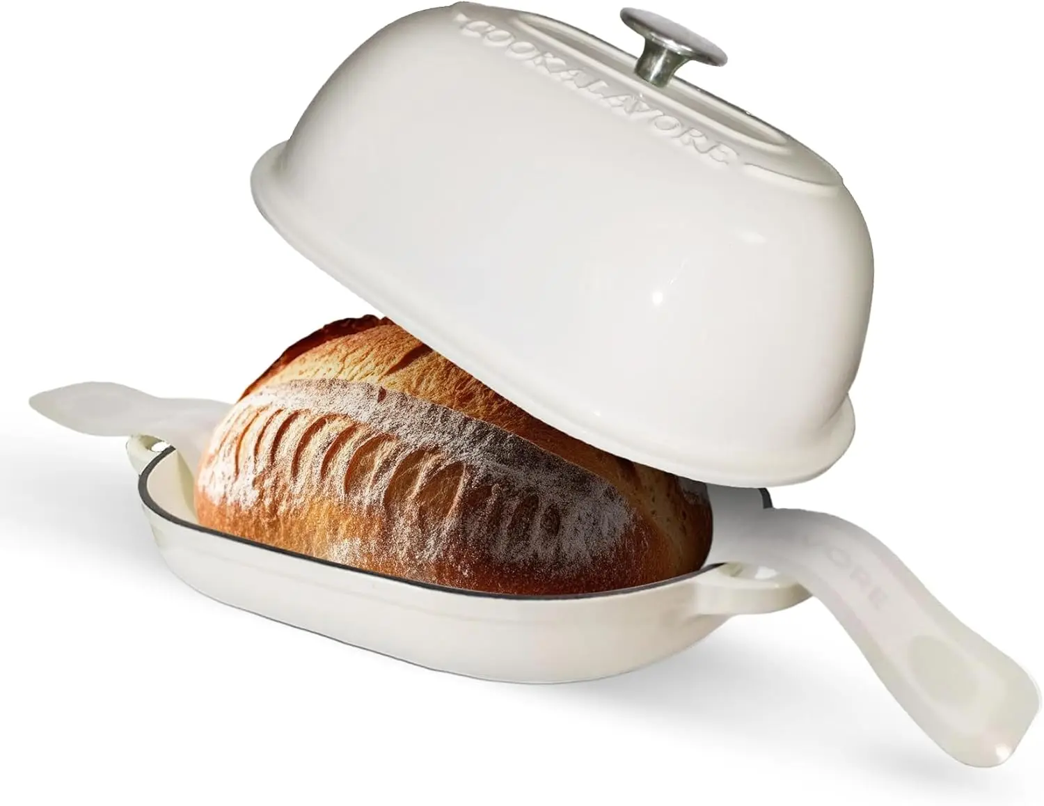 

6 QT Cast Iron Bread Oven with Lid, Silicone Mat & Recipe, Ideal for Homemade Baking and Gifts