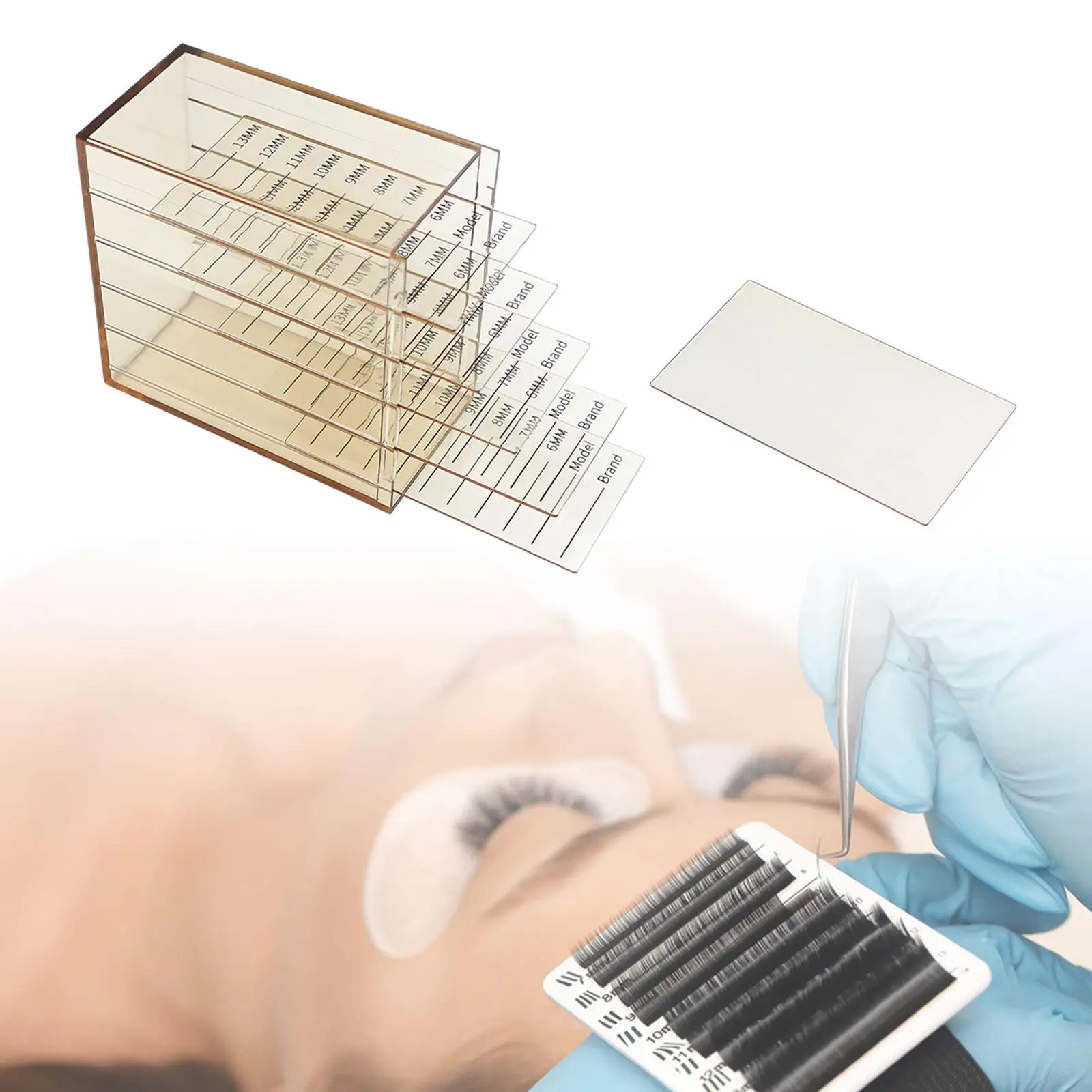 Wimpern-Display-Regal, Wimpern-Display-Box, 5-lagig, transparent, praktische Wimpern