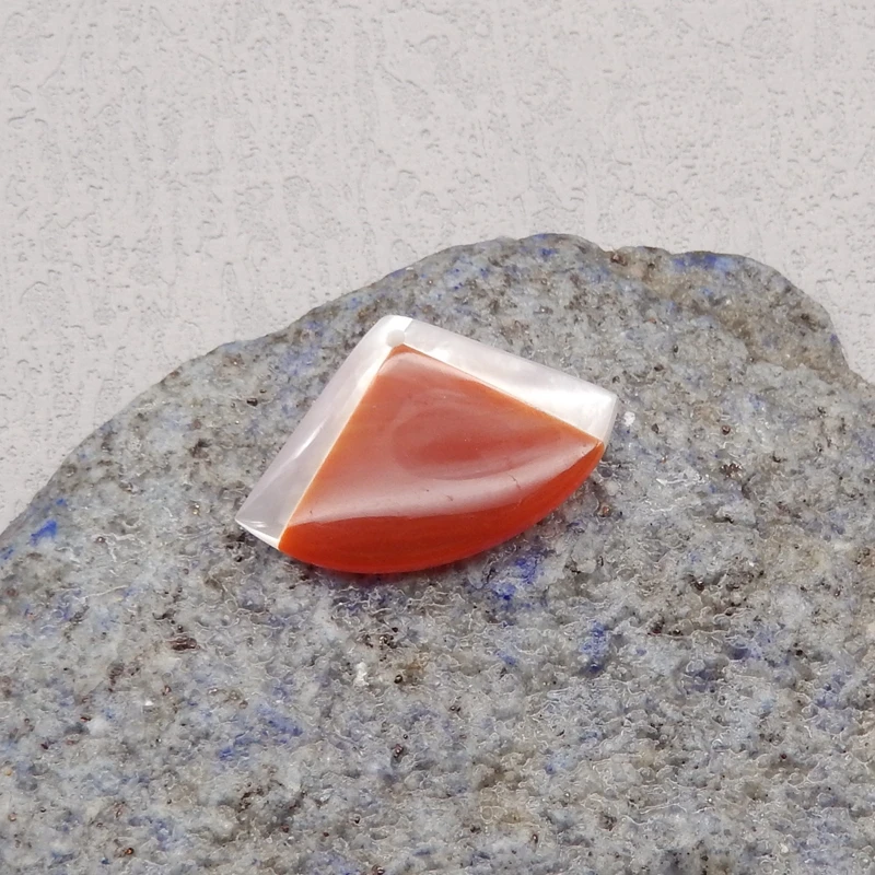 Natural Stone Intarsia Pendants For Jewelry Making,Shell Red Agate Pendants,DIY Necklace,20x29x5mm,3g