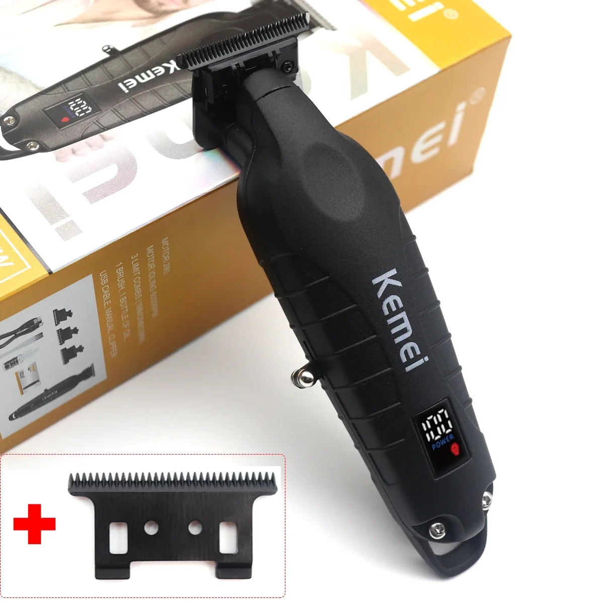 

Kemei KM-2293 Salon Level Powder Metallurgical Blade Electric Scissors Hair Clipper 1200 MAh Lithium Battery Hair Trimmers Kemei