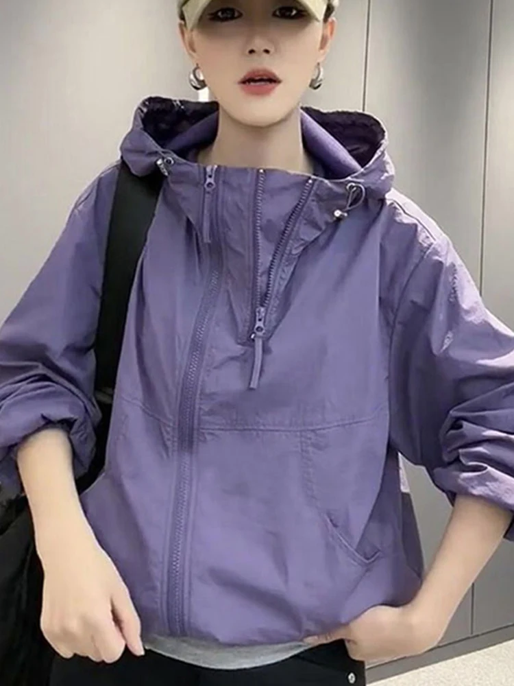 تصميم Sensation بسحاب مزدوج وغطاء للرأس ort Jaet للسيدات فضفاض للتخسيس ومتعدد الاستخدامات للحماية من الشمس ملمس عالي الجودة