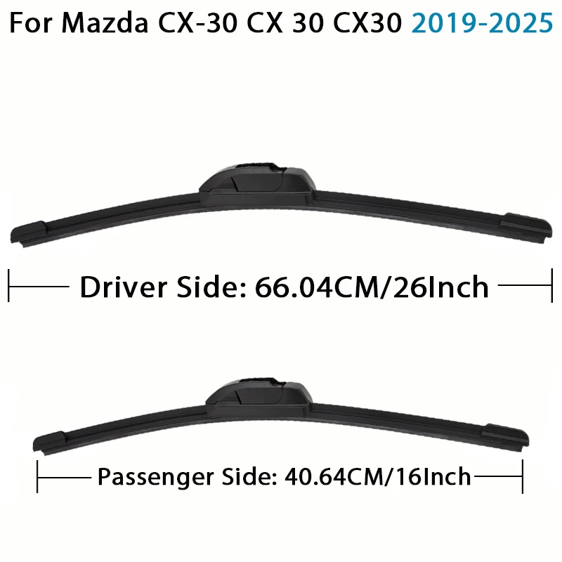 لمازدا CX-30 CX 30 CX30 2019-2025 26 ''+ 16'' ممسحة السيارة شفرة الجبهة مساحات صالح U هوك الذراع الزجاج الأمامي شفرات ممسحة السيارات