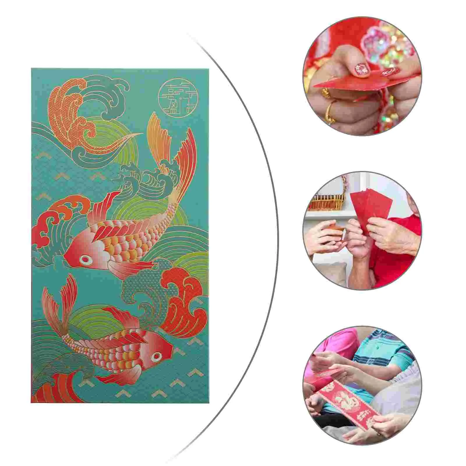 8 Pcs Bronzing Red Envelope Chinese Style Envelopes Hong Bao Pockets Wallet Festival Pearl Paper New Year Festive Lunar Gifts