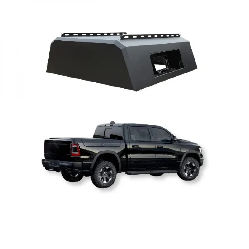 Best SellingWaterproof Truck Canopy Off-Road Use Ram Heavy-Duty Truck Cap with Roof RacksHigh Quality