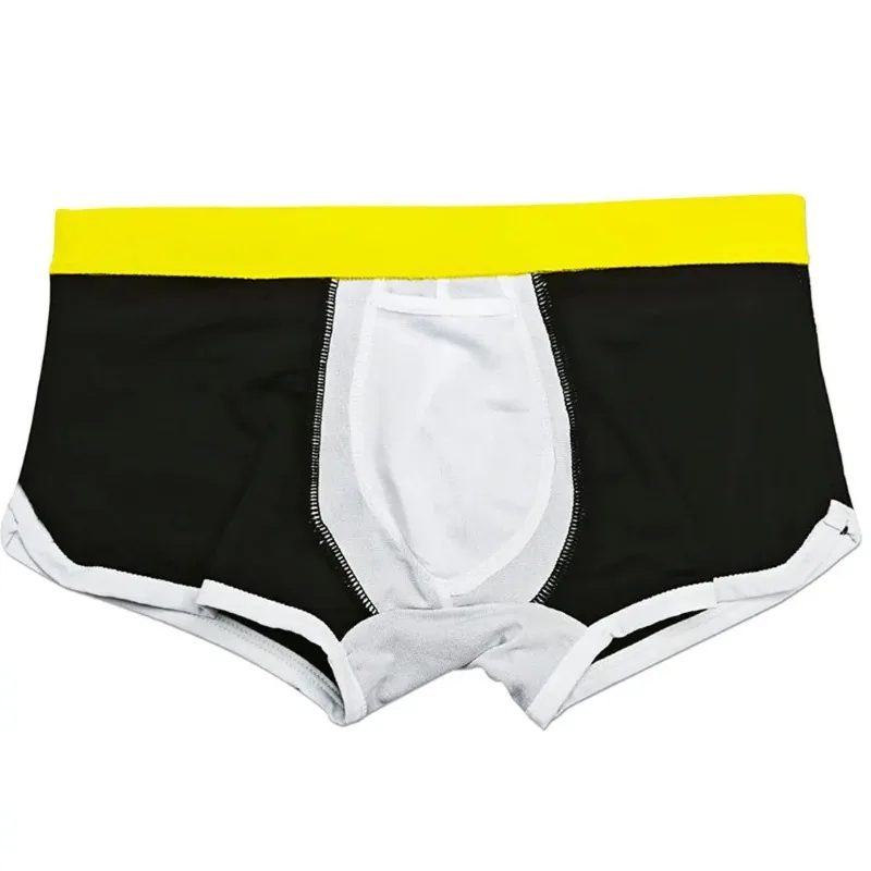 Combination 2026Cross-border men's color matching boxer swimming trunks with cup size simple boxer swimming trunks beachUHX246-1
