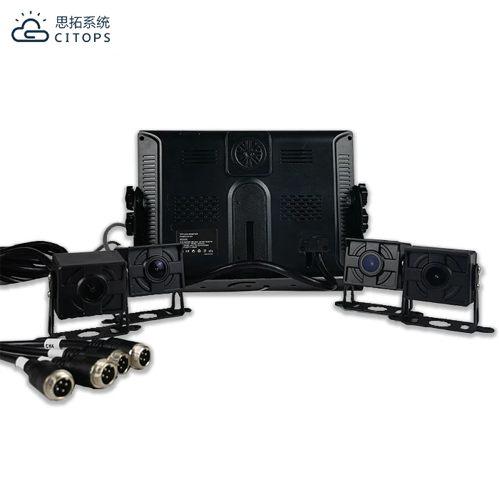 Front and rear  Digital 4ch Screen Camera Kits System Living Video Recorder 8.0 Inch MDVR
