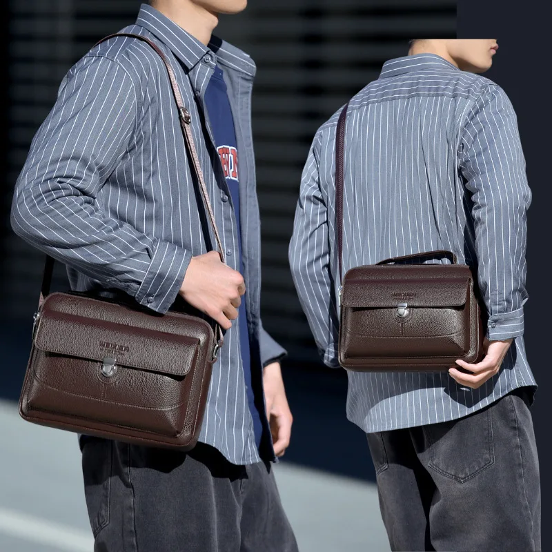 

Ретро рюкзак через плечо большой емкости мужской из искусственной кожи большой емкости многофункциональная сумка через плечо деловая сумка через плечо