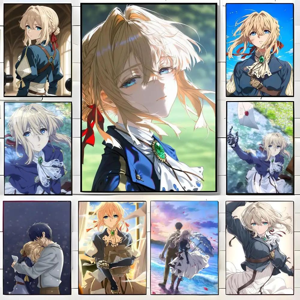 Drama Anime V-Violet Evergarden Poster  Self-adhesive Art Waterproof Paper Sticker Coffee House Bar Room Wall Decor