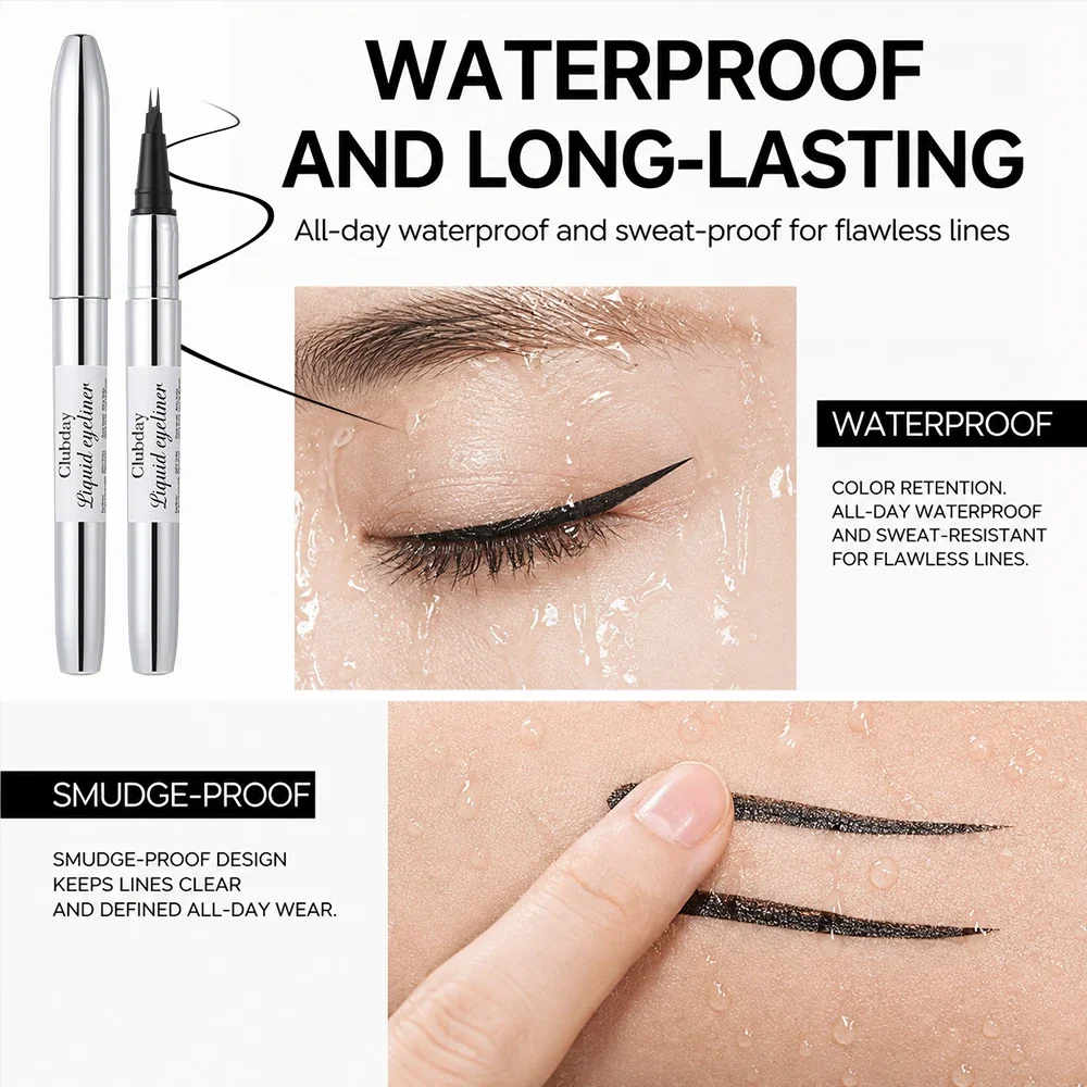 2‑Pack All‑In‑One Eye Brow Kit, Eyebrow Dye Gel, Dual‑Ended Brow Brush, Precision Liquid Eyeliner for Natural Brows