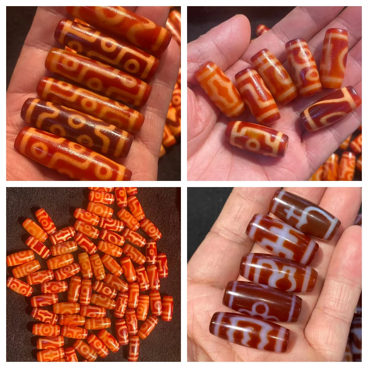50pcs/lot Good distribution service for Taiwanese craft red agate Dzi beads weathered patina old material featuring patterns