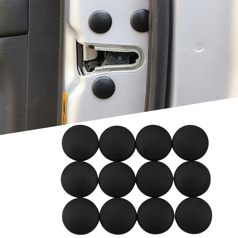 12Pcs Car Door Lock Screw Protector Stickers Universal Anti-Rust Door Lock Cover Screws Cover Sticker Cap Auto Accessories