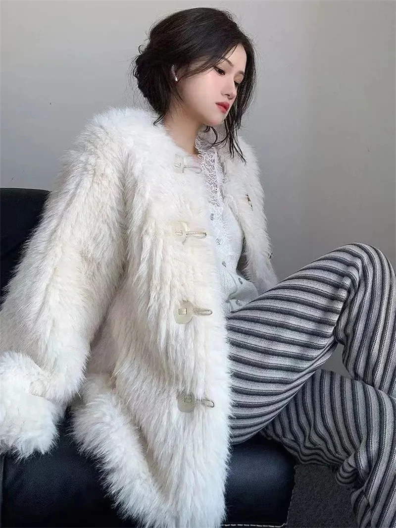 New Style Simple Fashionable Tuscan Super Immortal Style Popular Solid Color One Piece Thickened Knitted Coat Women\'s Lazy Style