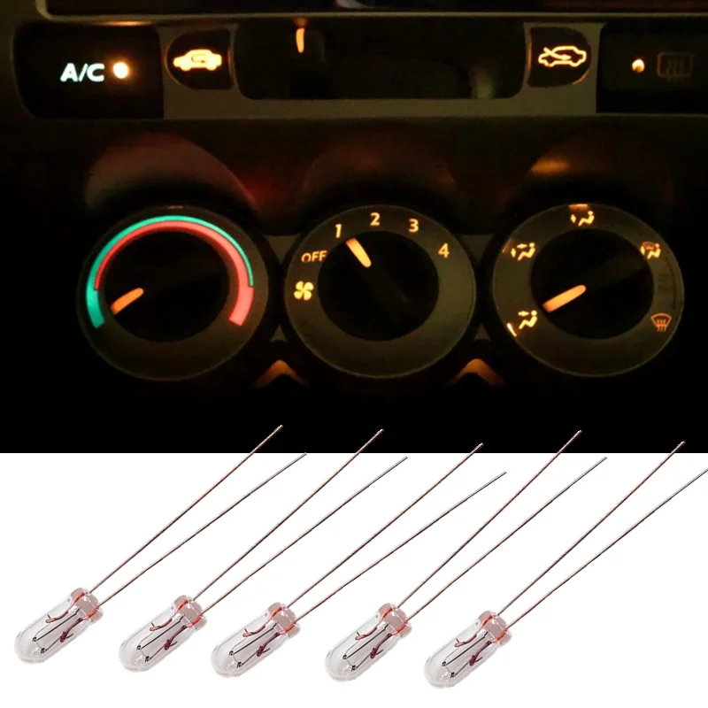 10 pieces T3 T4 14V 1.4W, auto instrument, audio gear bulb indicator, transparent glass T1 lamp, instrument panel lamp signal la