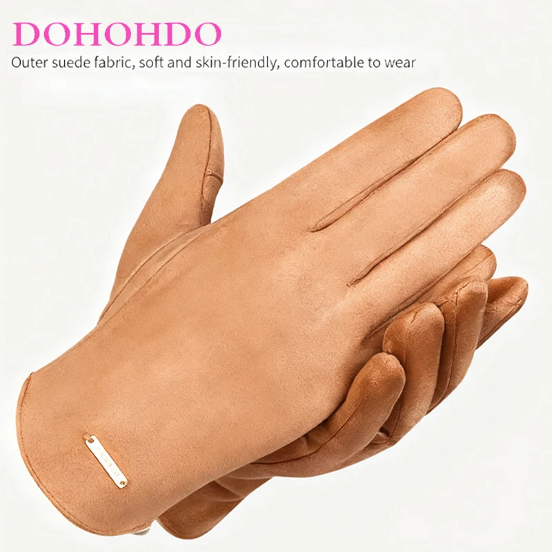 Winter Touch Screen Velvet Gloves Men Self-heating Thick Warm Cycling Driving Cotton Gloves Black Gloves Male Перчатки Мужские